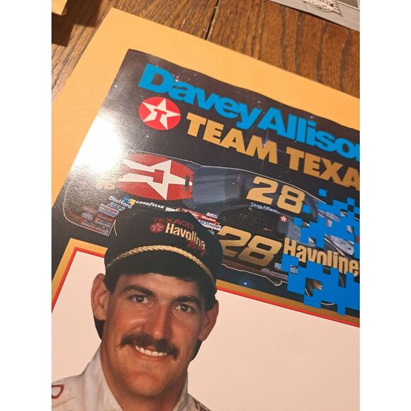Vintage 1990 Davey Allison Texaco Haviland Racing Promo Sheet #28 NASCAR Ford - Picture 3 of 6
